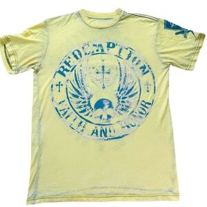 Raw State Redemption Burnout T-Shirt Size S Grunge Affliction Style